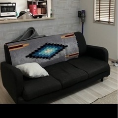 洗濯機、ソファー、ローテーブルの画像