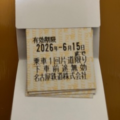 名古屋鉄道 株主優待乗車証　6枚の画像