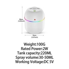 カラフルなコンパクト加湿器の画像