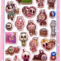 ラブブ ボンボンドロップシール風🩷️ピンクの画像