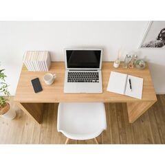 ◎　組み立て不要　完成品　◎　シンプルデスク　奥行きスリムタイプの画像