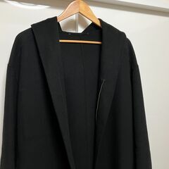 ZARA フード付きコート ブラック M（日本サイズ L）の画像