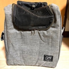 LIFELIKE メッシュ窓付き　サイクリング　ペットキャリーバッグ グレー　犬の画像