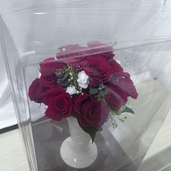 プリザーブドフラワーギフト赤いバラ原価割れ花器つきクリスマスギフト結婚祝い誕生日の画像