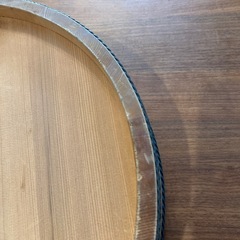 木製寿司桶 青い編み帯付き　直径40センチの画像