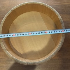 木製寿司桶 青い編み帯付き　直径40センチの画像