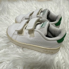 adidas ベロクロシューズ グリーン 14cmの画像