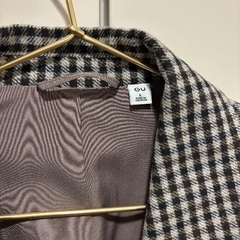 GUコージーメルトンチェックハーフコートLの画像