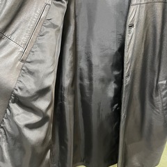 レザーコート 本革 黒 羊革 レザージャケット コート ブラック レザー　サイズL の画像