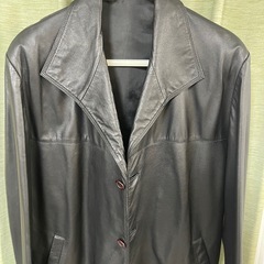 レザーコート 本革 黒 羊革 レザージャケット コート ブラック レザー　サイズL の画像