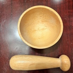 乳鉢＋乳棒 木製 スパイス ナッツ 抹茶 離乳食 の画像