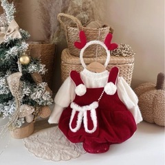 新品　クリスマス🎄ロンパース　80の画像