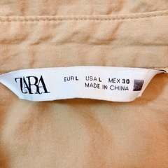 ZARA ベージュ シャツワンピース　Lの画像