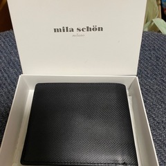 mila schon ブラックレザー 二つ折り財布の画像