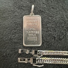 pt999.5 pt950 pt850 プラチナ喜平ネックレス、ブレスレット、インゴットトップの画像