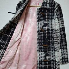 ALBA　ROSA　ロングコート可愛い　チェック柄　フリーサイズの画像