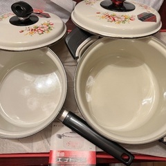 【象印】［新品］ホーロー片手鍋＋両手鍋セット エナトップ 花束 の画像