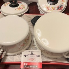 【象印】［新品］ホーロー片手鍋＋両手鍋セット エナトップ 花束 の画像