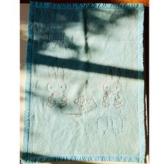 西川 ミッフィー ブランケット 水色 100%ウール ぶる〜なの画像