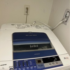 洗濯機　日立　全自動洗濯機　白　ブルー　BW-7SVの画像