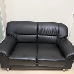 本日締切 2人掛けソファ 昇降式テーブル セットの画像