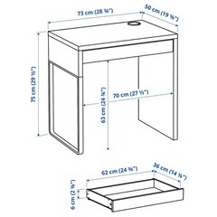 IKEA MICKE ミッケ ホワイトステインオークの画像