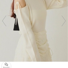 NICE CLAUP 肩あき配色ニットの画像