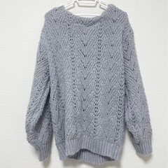 Heather バックオープンケーブルニットの画像