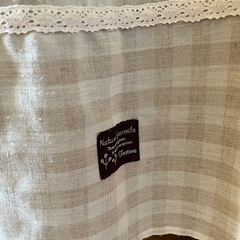 ベージュチェック柄 カフェカーテン 部屋仕切り 目隠し ブラインド カーテン のれん パーテーションの画像