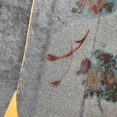 ウール 生地 グレー 花柄 手芸 アンティーク風 ボタニカル 植物 モチーフの画像