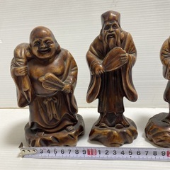 七福神 置物 縁起物 インテリア 布袋 大黒天 福禄寿 寿老人 練り物 台湾製 開運 オブジェ の画像