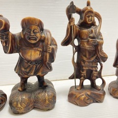 七福神 置物 縁起物 インテリア 布袋 大黒天 福禄寿 寿老人 練り物 台湾製 開運 オブジェ の画像