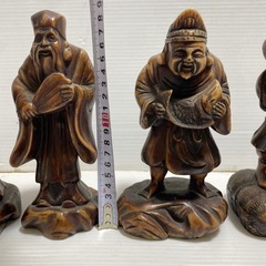 七福神 置物 縁起物 インテリア 布袋 大黒天 福禄寿 寿老人 練り物 台湾製 開運 オブジェ の画像