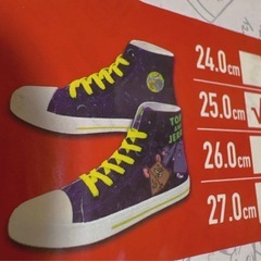 トムandジェリー。スニーカー25.0 タグ付き新品未使用未開封品。外箱のままお渡しです。の画像