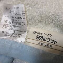 西川NISHIKAWA タオルケット　日本製　シングル　ブルーの画像
