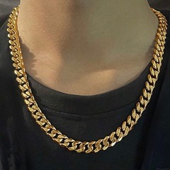  N51*《ゴールド》*ステンレス＊7mm喜平チェーンネックレスSSTの画像