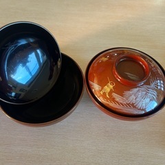 朱塗 椀 20個あります。『秋湖独釣』
の画像