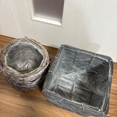 プランターカバー　2個セット　ガーデニング　かご　植物の画像