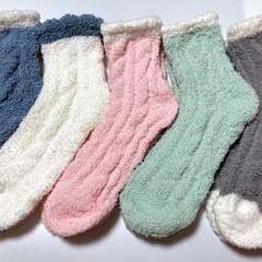 【5組セット】靴下 ソックス 防寒 もこもこ 厚手 冬かわいい まとめ 暖かい レディース フリーサイズの画像