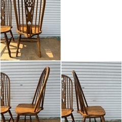 【GO-1442】ダイニングチェア ホイールバック 6脚 インテリアの画像