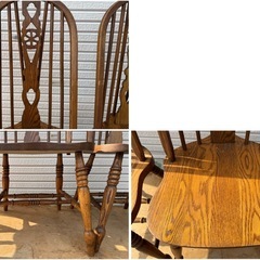 【GO-1442】ダイニングチェア ホイールバック 6脚 インテリアの画像