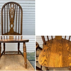 【GO-1442】ダイニングチェア ホイールバック 6脚 インテリアの画像