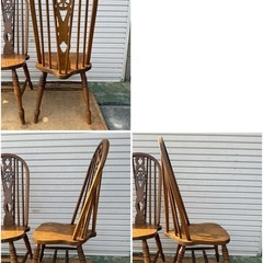 【GO-1442】ダイニングチェア ホイールバック 6脚 インテリアの画像