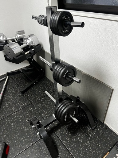 群馬県からホームジム一式 まとめ売り IROTEC可変式ダンベル＋プレート