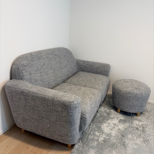 【美品】Francfranc ジョルノ オットマン ※出品５月末まで Francfranc】ヌボラソファ（2人掛け）とオットマン (きしかず) 栗東の