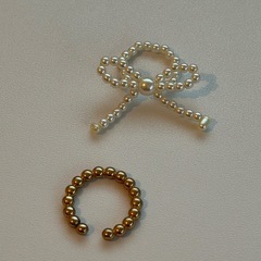 パールリボンセットリングの画像