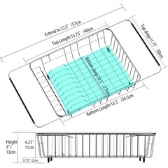 食器水切りかご  カトラリーホルダー付き ステンレス製の画像