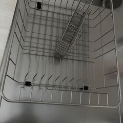 食器水切りかご  カトラリーホルダー付き ステンレス製の画像