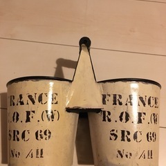 ★2連　鉢★英語　ブリキ　アルミ　多肉植物　植えの画像