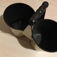 ★2連　鉢★英語　ブリキ　アルミ　多肉植物　植えの画像